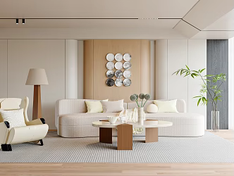 Modern Light Luxury Living Room 3d model