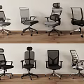 Modern Ergonomic Office Chairs With Mesh Backs And Multiple Stylish Designs 3d model