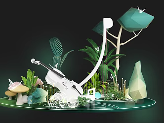 Modern Meichen Green Plant Meichen 3d model