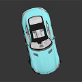 Blue Mercedes Benz Two Door Sports Car Model With Black Roof And Shiny Exterior