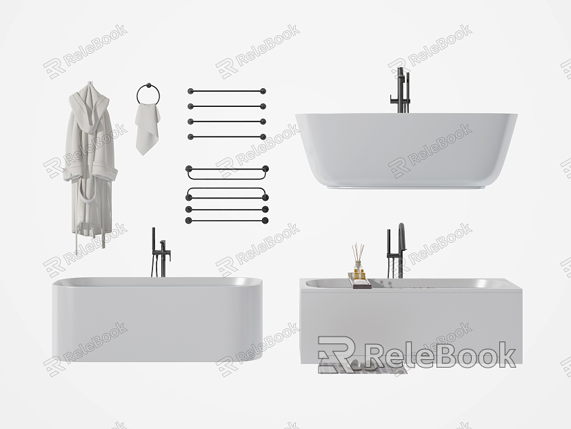 Bathtub Tap Bathroom Small Bathroom Combination Bathrobe model