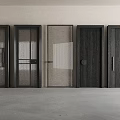 Modern Security Doors With Various Designs Displayed Side By Side 3d model