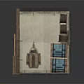 Enclosed Fenced Storage Area With Metal Barrels Cart And Concrete Floor Design