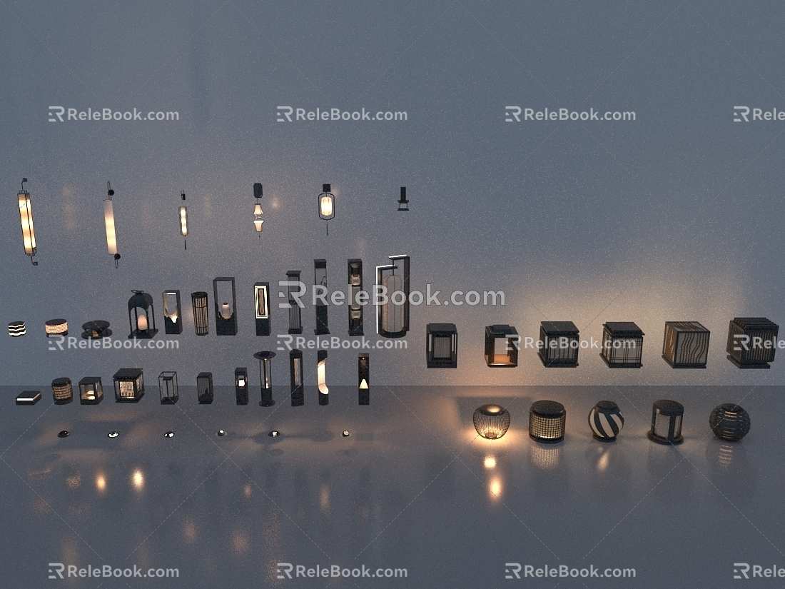 Landscape lights outdoor lights lawn lights lawn lights garden lights column lights 3d model