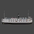 Vintage White Steamboat With Multiple Decks Railing And Exterior Windows