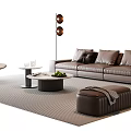 Modern Italian Sofa Coffee Table Combination Leather Sofa Multi-person Sofa Single Sofa Stool Side Table Floor Lamp Italian Light Luxury Decorations 3d model