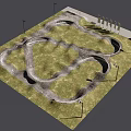 Ecological Parking Lot Design With Curved Driveways Greenery And Permeable Ground