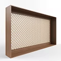 Classic Elegant Wooden Lattice Window Frame With Intricate Diamond Pattern Design 3d model