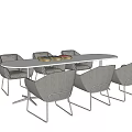 Modern Table and Chair Combination Leisure Negotiation Table 3d model