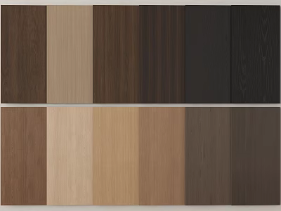 Wooden Wall Panel Samples Showing Various Natural Wood Tones And Textures 3d model