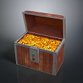 Open Wooden Chest Filled With Shiny Gold Coins Ideal For Home Storage