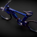 Futuristic Blue Bicycle With Sleek Modern Frame And Glowing LED Wheels