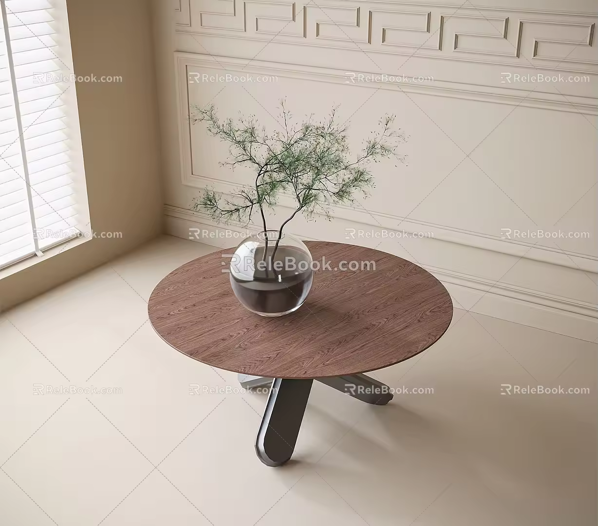 Modern round coffee table 3d model