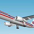 American Airlines Passenger Plane With AA Logo And Red White Blue Stripes In Flight