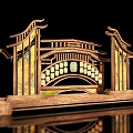 Traditional Chinese Architectural Photo Check In Spot With Wooden Carved Archway And Colorful Decorations