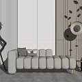 Modern Multiplayer Sofa Casual Sofa 3d model