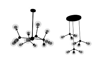 Modern chandelier black molecular chandelier 3d model