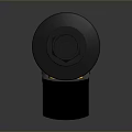 Black Cylindrical Tactical Weapon With Metallic Surface Base Support And Muzzle Accent