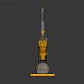 Upright Yellow Gray Electric Vacuum Cleaner For Efficient Household Cleaning 3d model