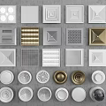 Various Designs And Shapes Of Air Conditioner Vents With Square Round And Grid Patterns