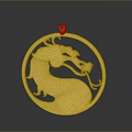 Golden Dragon Shaped Circular Pendant Design For Daily Life Use