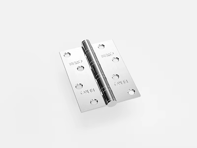 Stainless Steel Hinge With Screw Holes And Engraved Markings For Doors 3d model