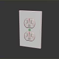 White Dual Socket Electrical Outlet With Modern Design For Computer Devices Power Supply 3d model