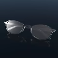 Round Transparent Frame Glasses With Clear Lenses And Modern Design 3d model