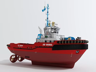 Red Yacht With SD RIGEL And Distinctive Design 3d model