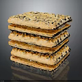 Stacked Crispy Crackers With Textured Surface And Golden Brown Layers