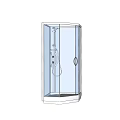 Modern Bathroom Combination With Transparent Glass Shower Enclosure And Fixtures