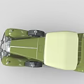Green Vintage Convertible Car With Classic Design And Retro Old Fashioned Style