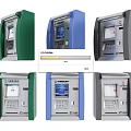 Public Facilities ATM Machines With Various Colors And Modern Design Features