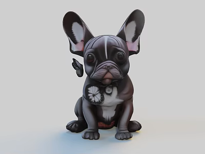 Realistic 3D Reptile Figurine With Butterfly And Pocket Watch Decoration 3d model