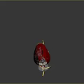 Red And White Fishing Lure With Golden Hooks And Transparent Lip On Dark Background