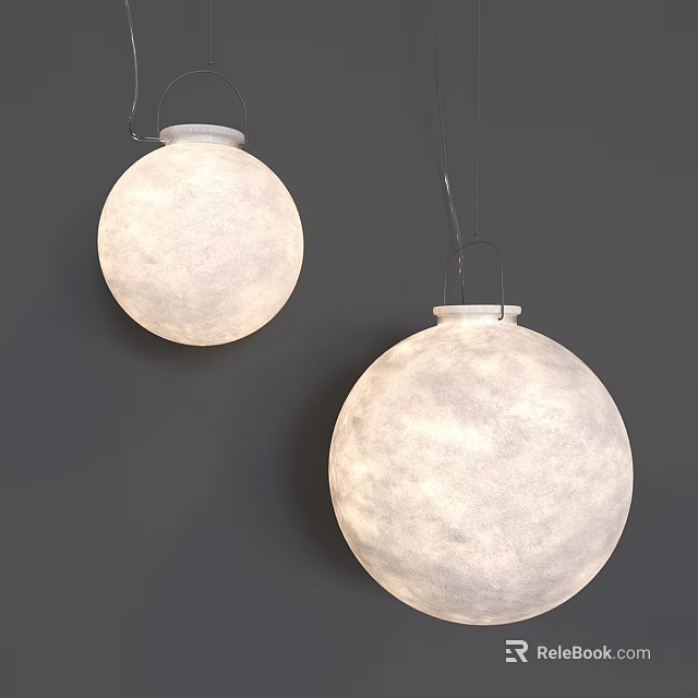 White Spherical Hanging Outdoor Lights With Textured Surface For Modern Outdoor Spaces 3d model 