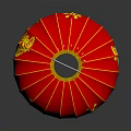 Traditional Red Lantern Furniture With Gold Accents And Chinese Characters