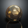 Shiny Golden Soccer Ball Sports Equipment With Hexagonal Texture For Matches