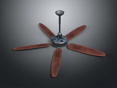 Efficient Computer Cooling Fan with Multiple Brown Blades and Black Center Design 3d model