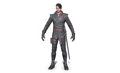 Man Medieval Warrior Assassin European 3d model