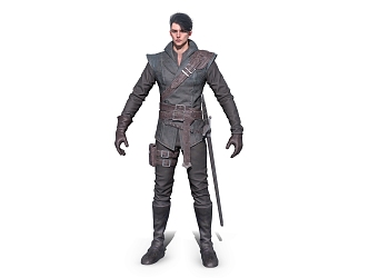 Man Medieval Warrior Assassin European 3d model