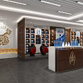 Modern Specialty Store Interior With Glass Front Display Counters And Product Displays 3d model
