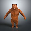 Realistic Brown Bear 3D Model With Standing Posture And Open Mouth