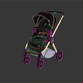 Black Modern Baby Stroller With Sleek Frame Comfortable Canopy And Wheels