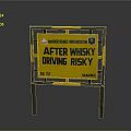 Danger Roads Organization Traffic Warning Sign Displaying After Whisky Driving Risky With 36 FT Size