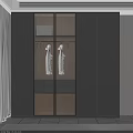 Modern Wardrobe With Glass Doors And Hanging Storage Interior Design