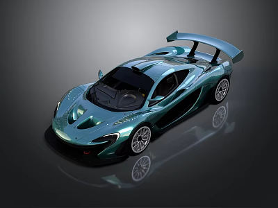 Green Sports Car With Sleek Design Rear Spoiler Alloy Wheels And Metallic Finish 3d model