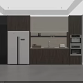 Modern Dining Sideboard With White And Dark Wood Storage Cabinets In Kitchen Setting