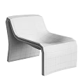 Beige And Blue Accent Chairs With Plush Textured Fabric And Curved Modern Design