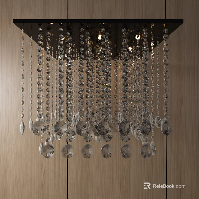 Elegant Crystal Chandelier Featuring Multiple Hanging Crystal Strands And Sparkling Design 3d model 